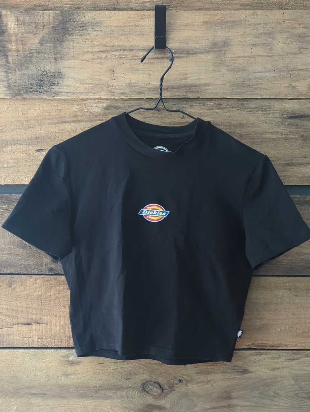 Dickies Black Crop Tee with Small Logo